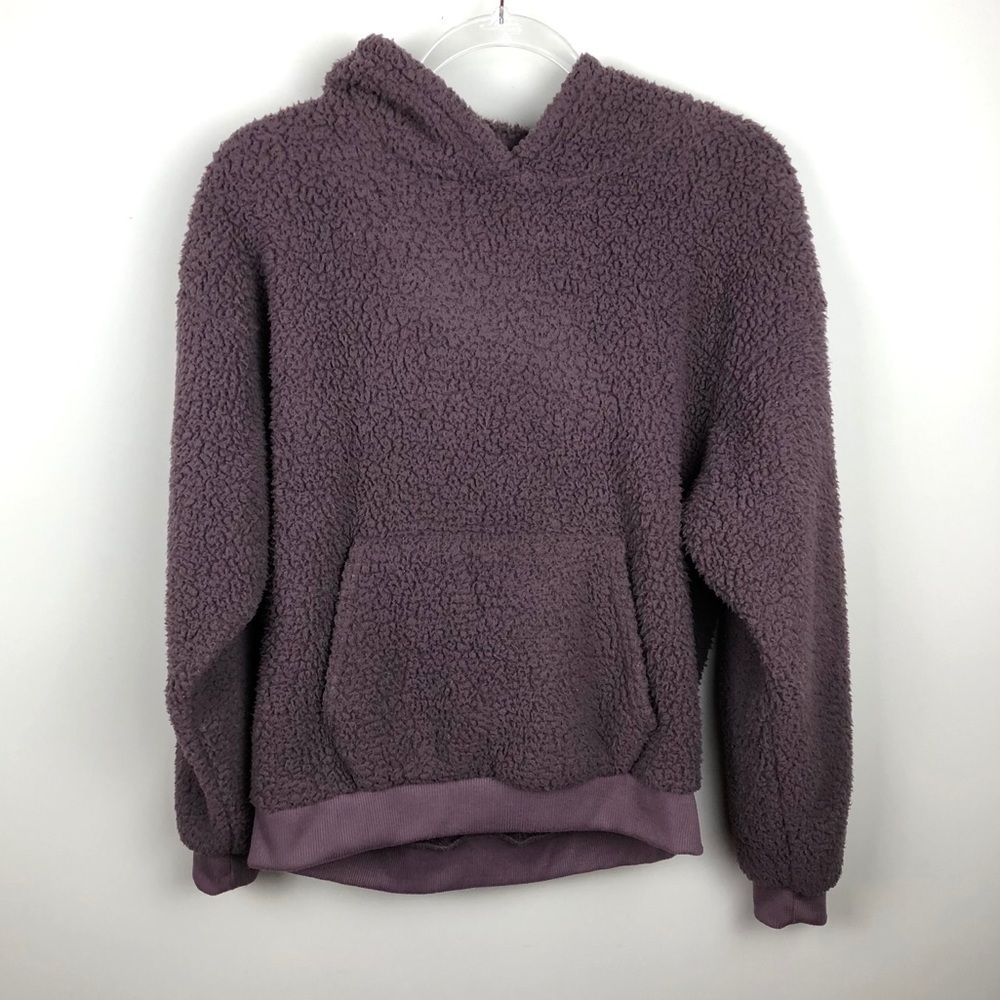 American Eagle Purple Fuzzy Sherpa Hoodie XS